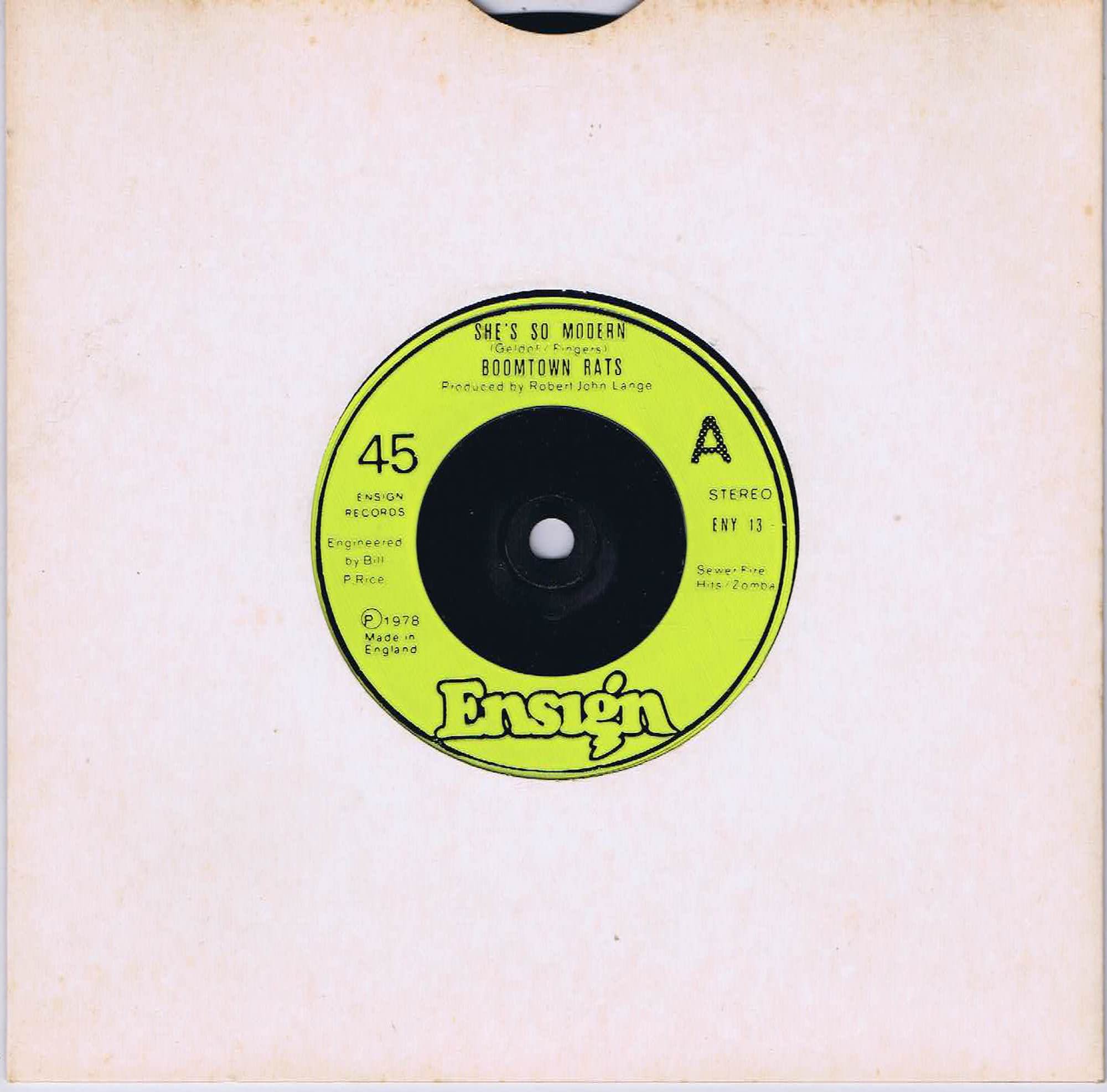 The Boomtown Rats - She's So Modern - ENY 13 - 7-inch Record