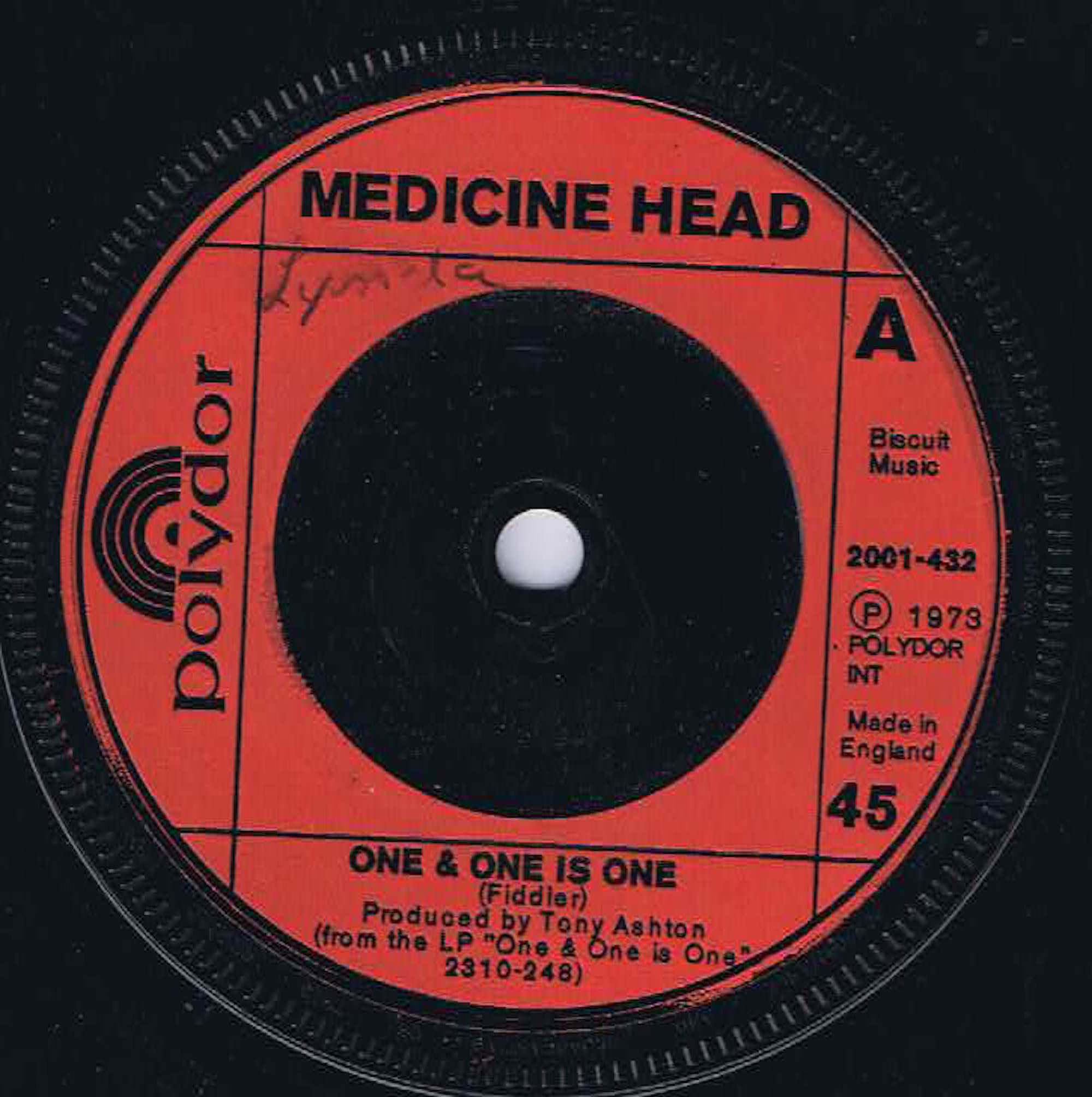 Medicine Head – One & One is One – 2001-432 - 7-inch Vinyl Record