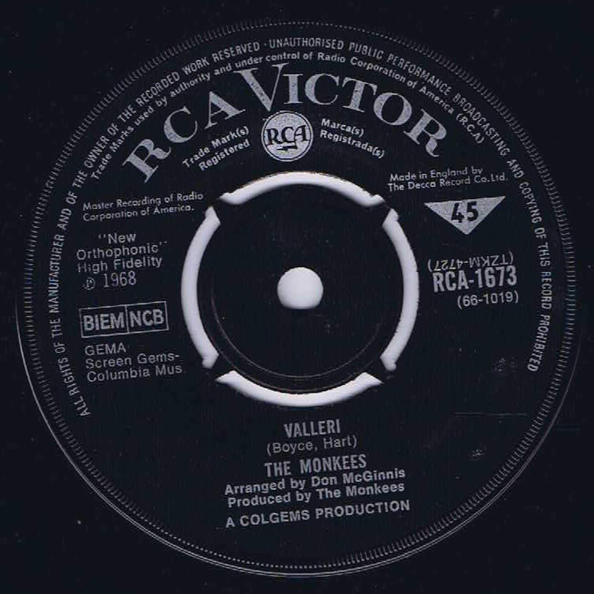 The Monkees – Valleri - RCA 1673 - 7-inch Vinyl Record