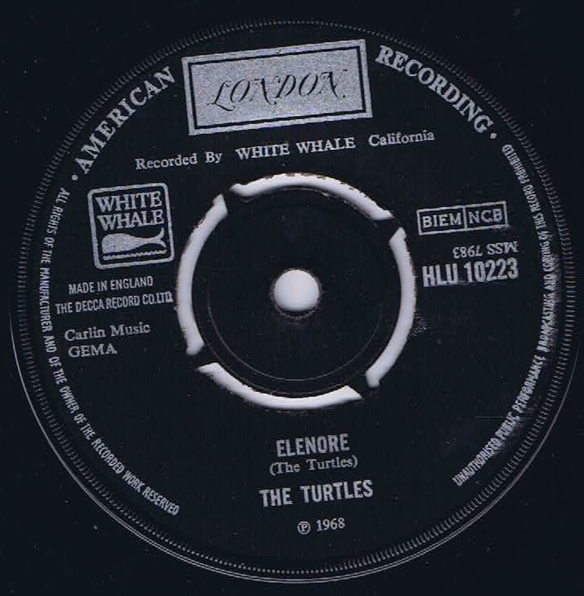 The Turtles ‎– Elenore - HLU 10223 - 7-inch Vinyl Record