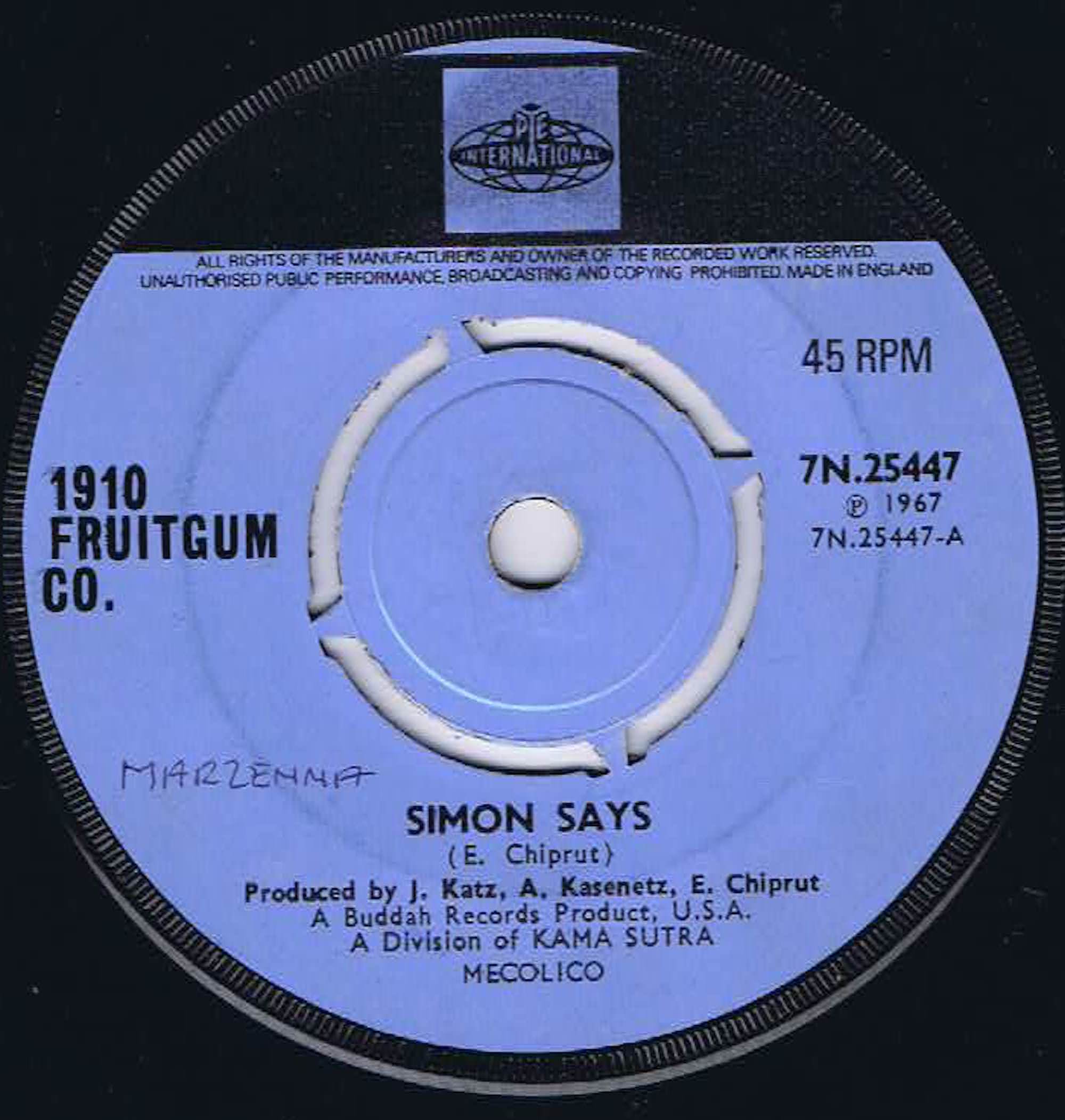 1910 Fruitgum Co. – Simon Says - 7N.25447 - 7-inch Vinyl Record