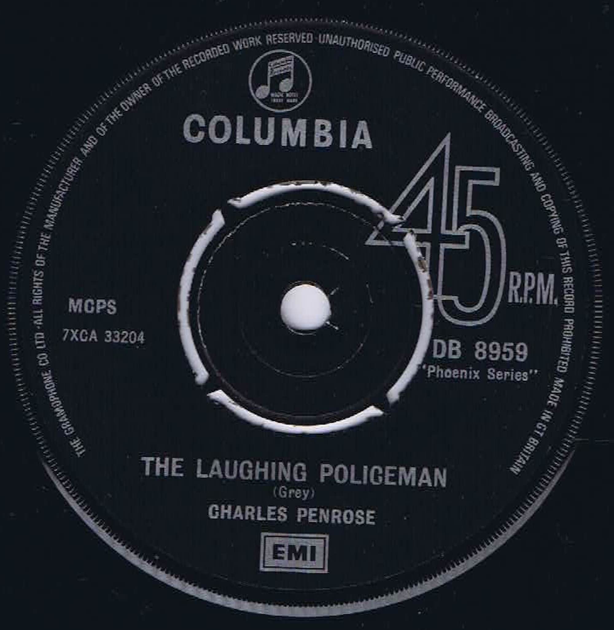 Charles Penrose – The Laughing Policeman - DB 8959 - 7-inch Vinyl Record