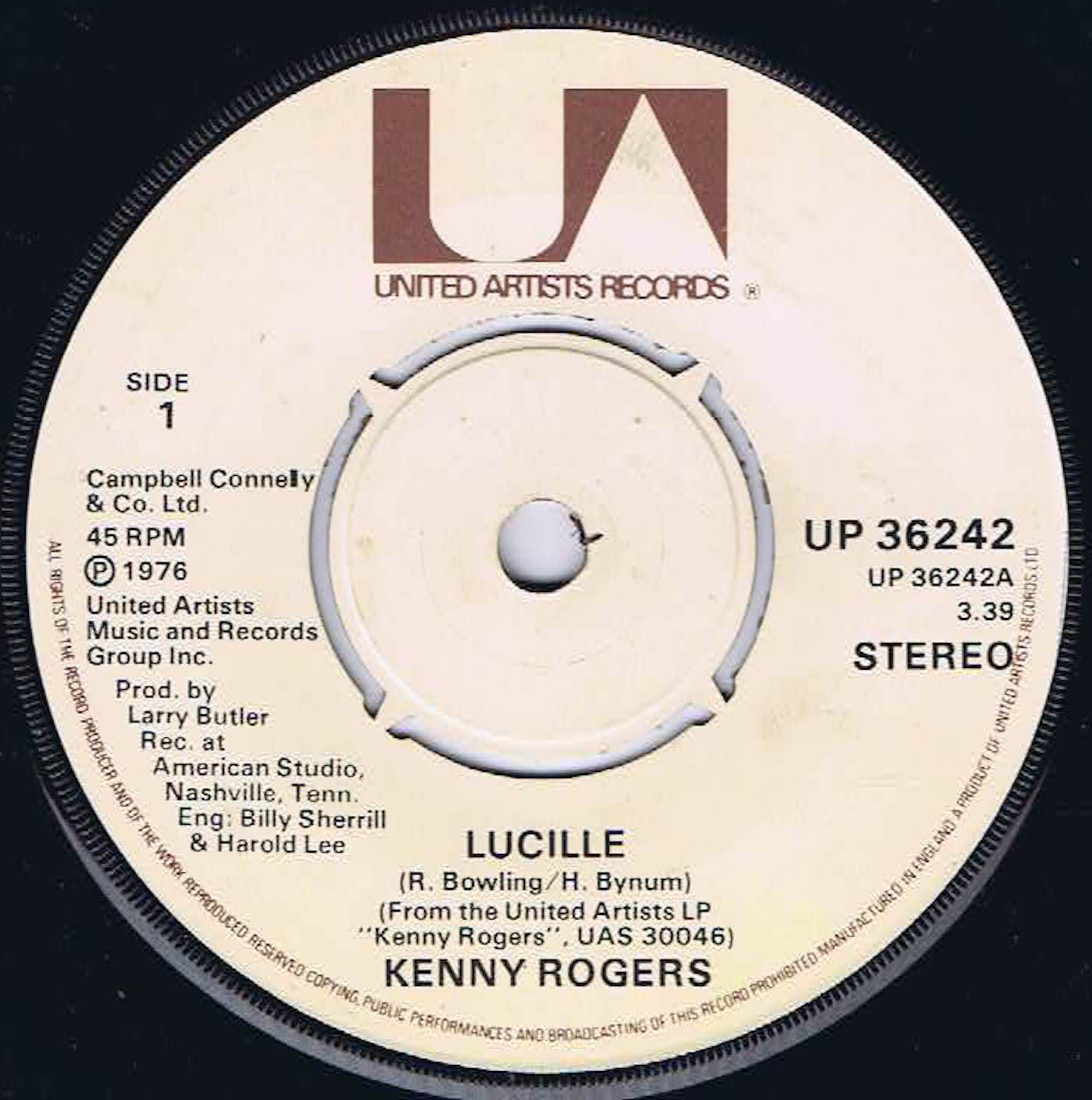Kenny Rogers – Lucille - UP 36242 - 7-inch Vinyl Record