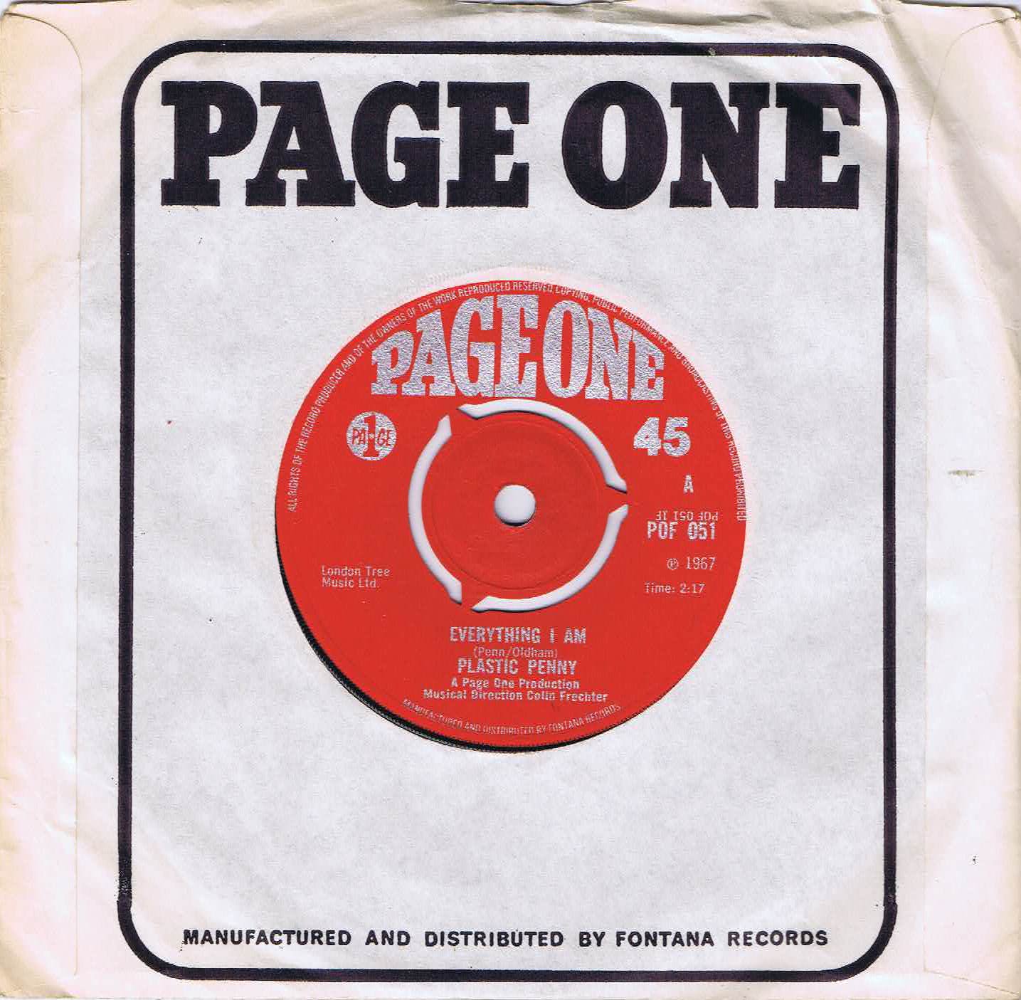 Plastic Penny - Everything I Am - POF 051 - 7-inch Vinyl Record