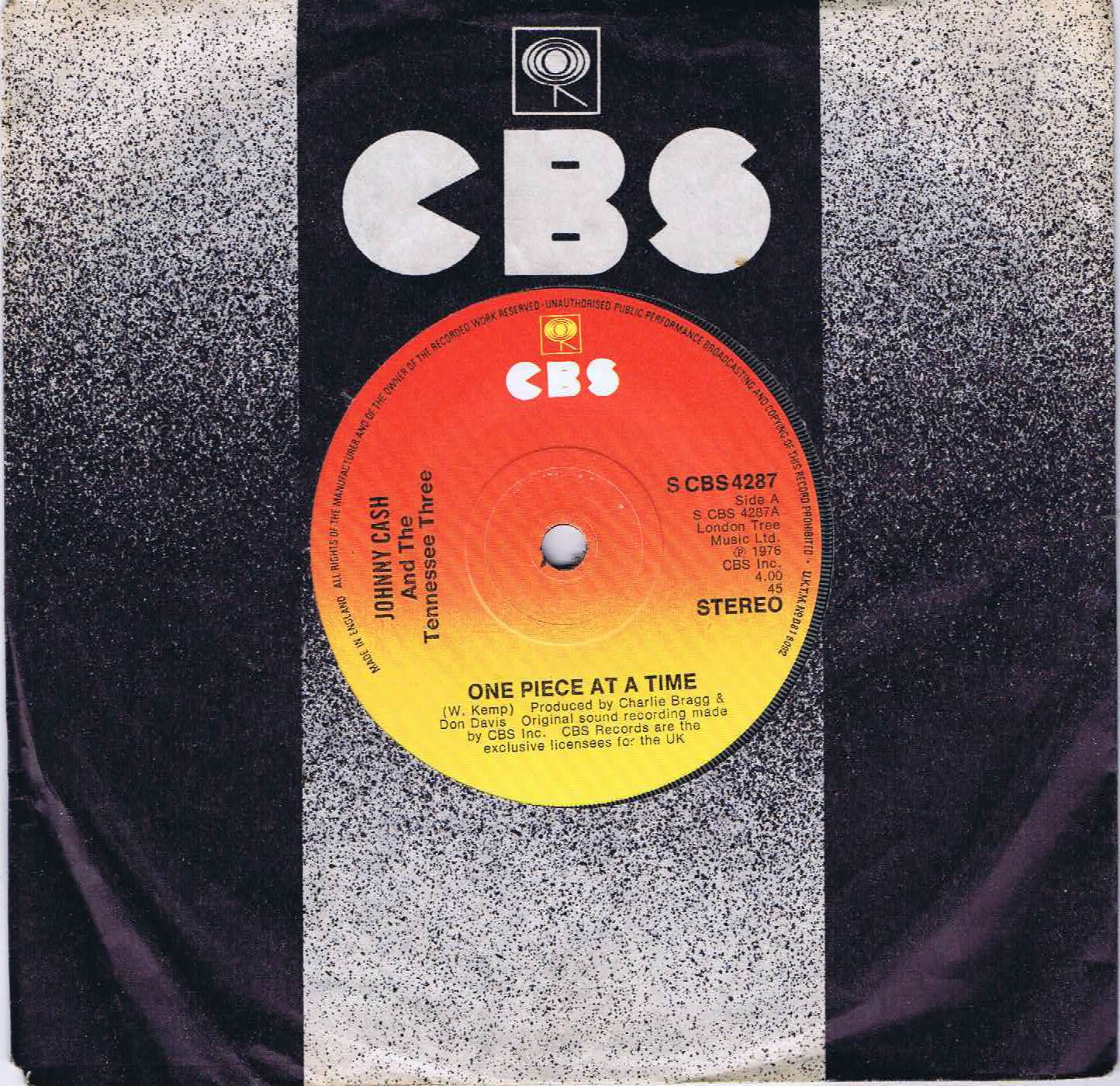 Johnny Cash And The Tennesse Three - One Piece At A Time - 7-inch Vinyl Record