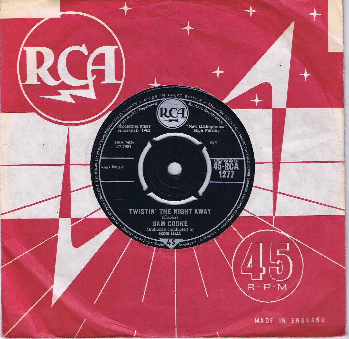 Sam Cooke - Twistin' The Night Away - 45-RCA 1277 - 7-inch Vinyl Record