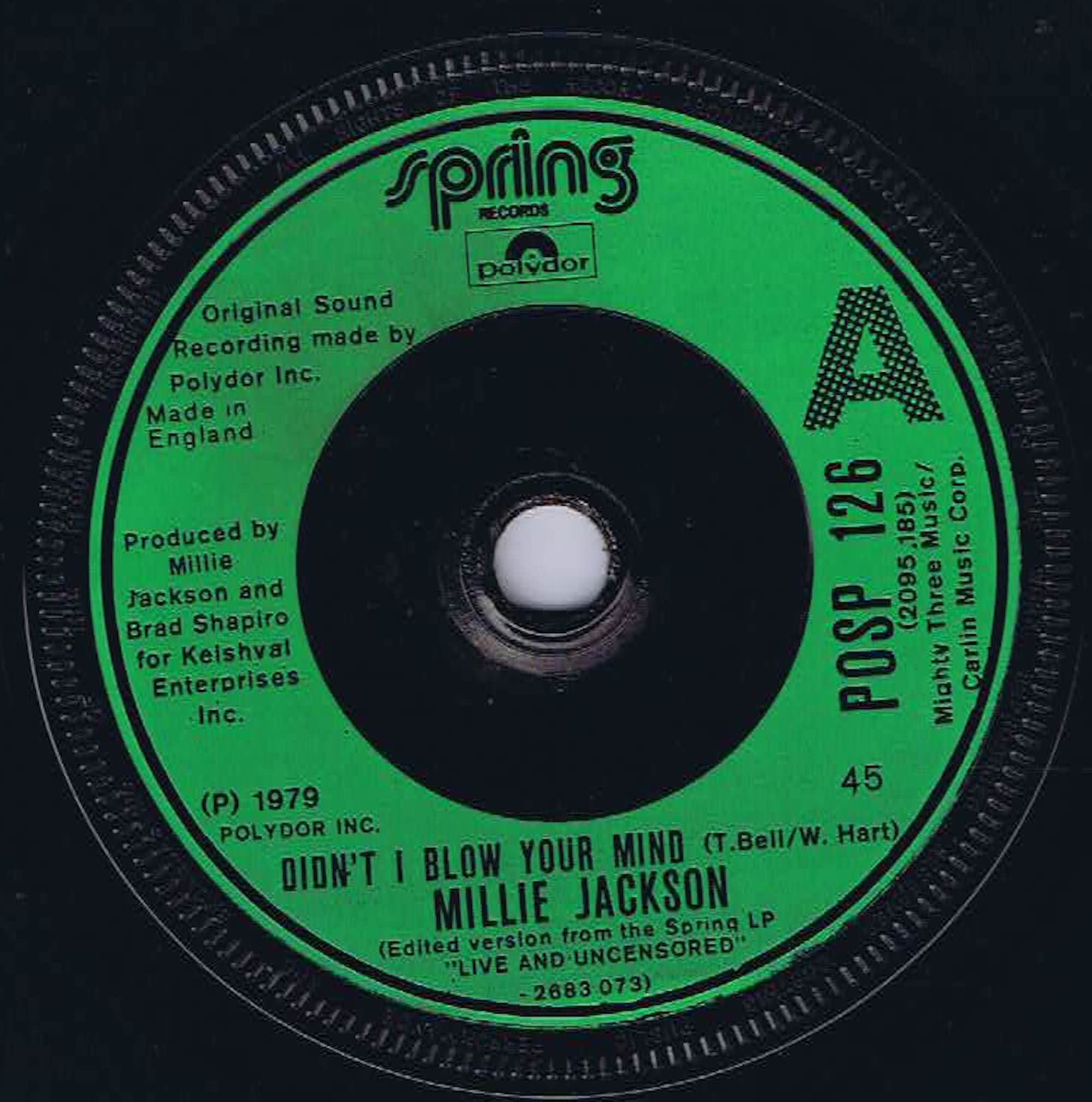 Millie Jackson – Didn't I Blow Your Mind - POSP 126 - 7-inch Record