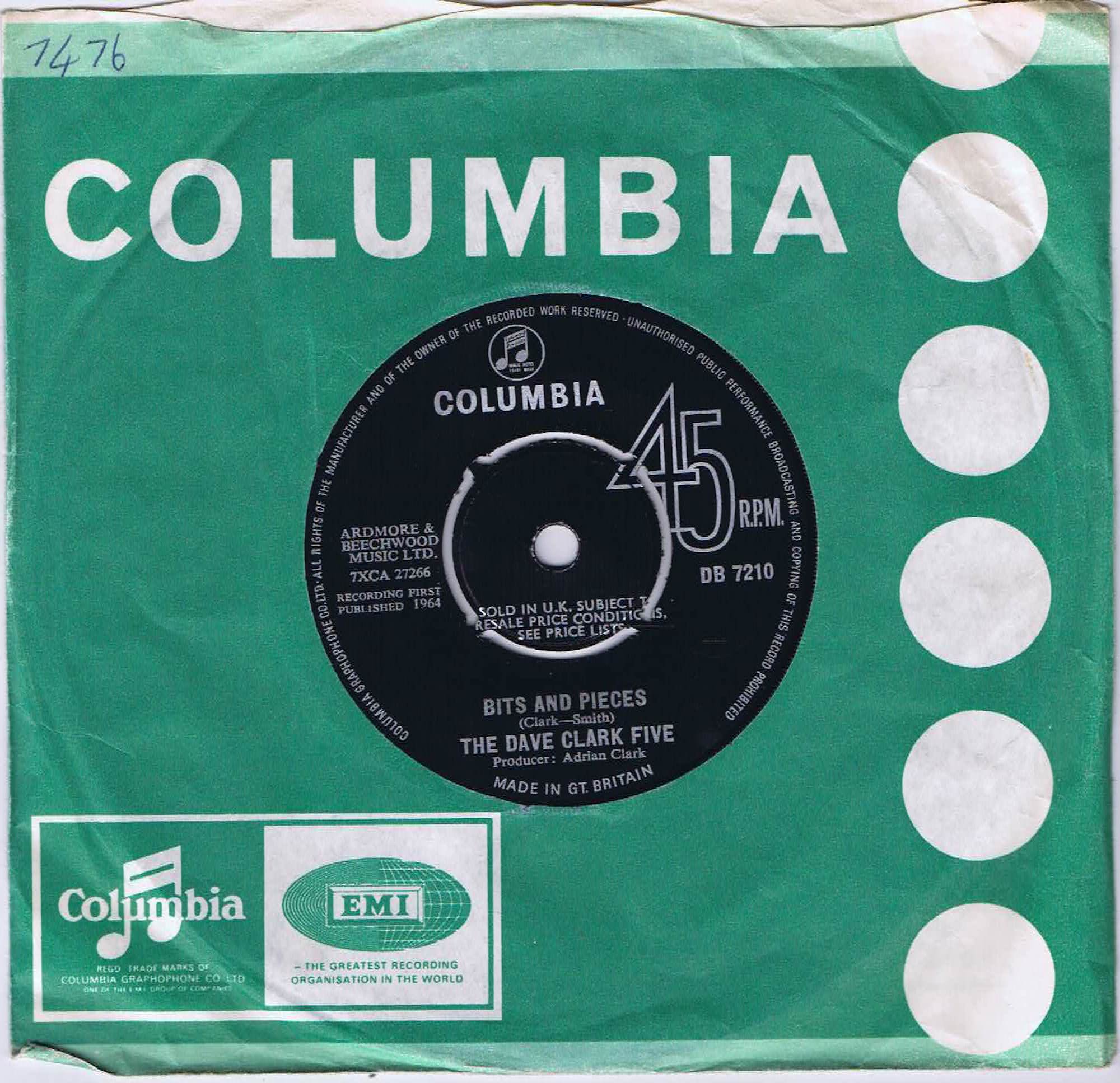 The Dave Clark Five - Bits And Pieces - DB 7210 - 7-inch Vinyl Record