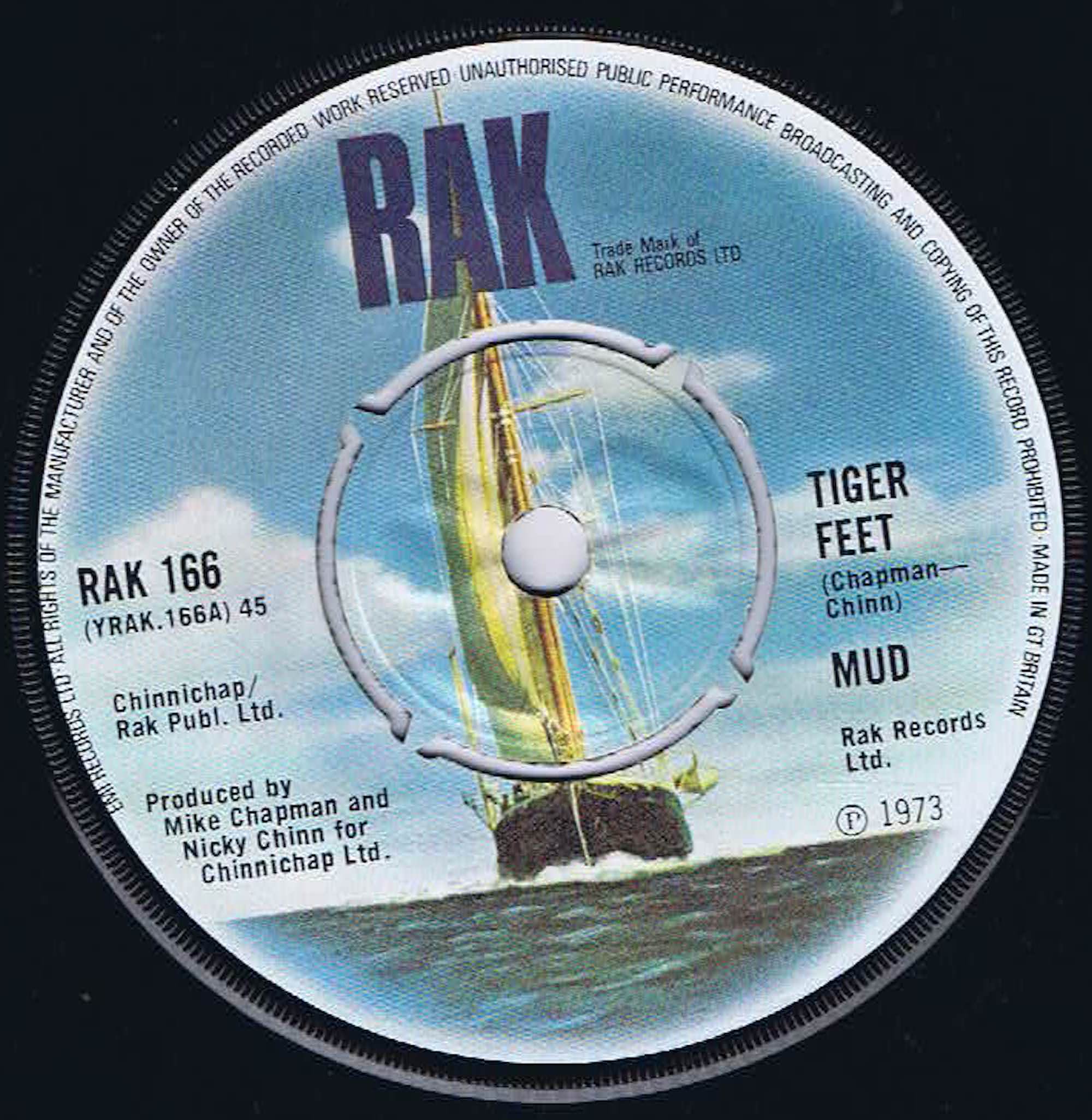 Mud – Tiger Feet - RAK 166 - 7-inch Vinyl Record