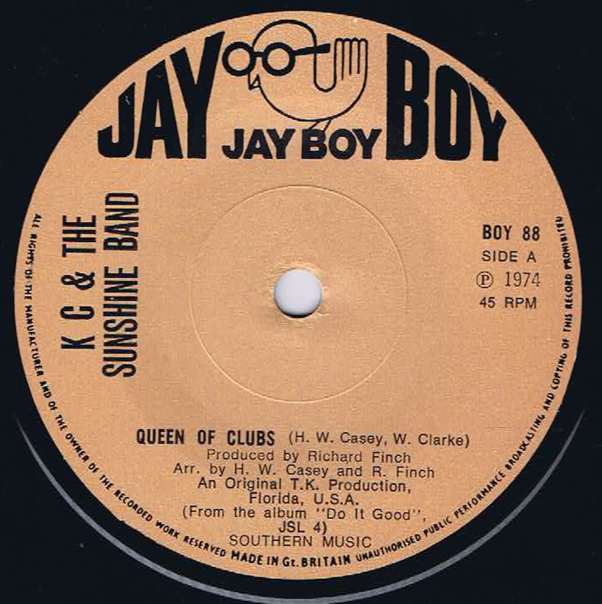 KC And The Sunshine Band - Queen Of Clubs – BOY 88 - 7-inch Vinyl Record