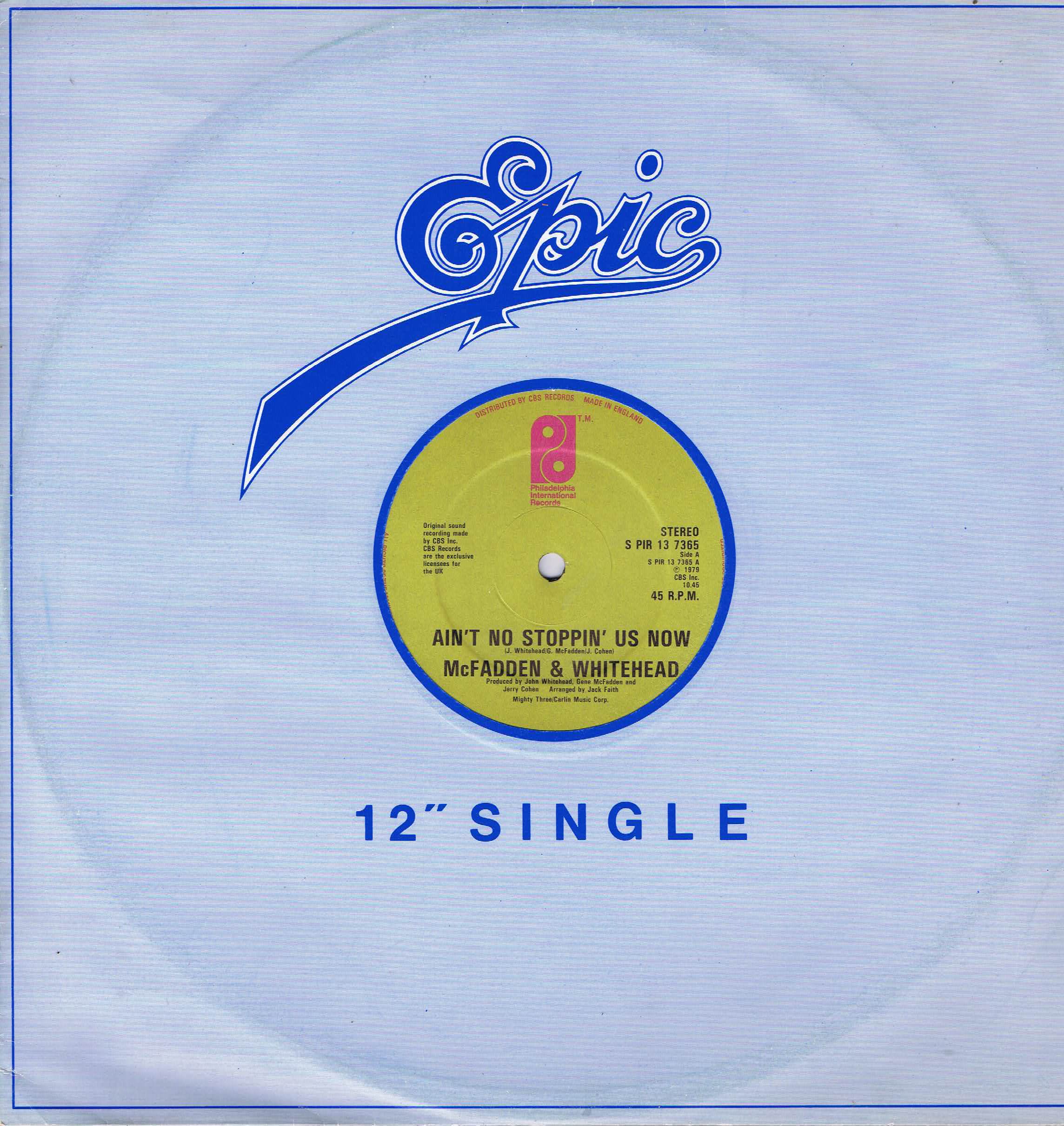 McFadden & Whitehead – Ain't No Stoppin' Us Now - 12-inch Vinyl Record
