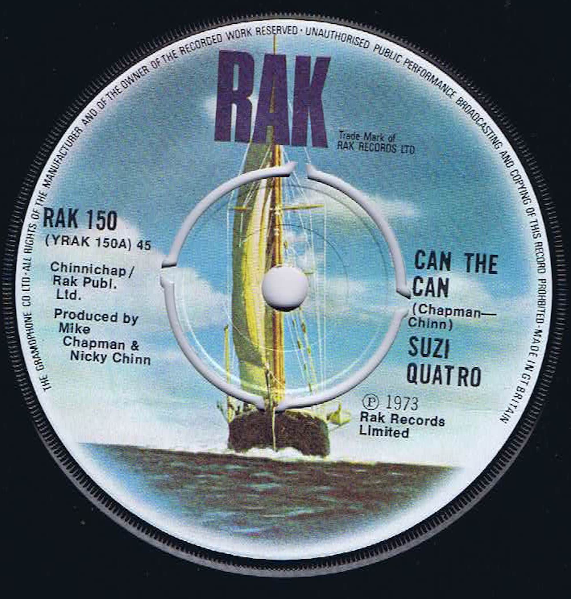 Suzi Quatro – Can The Can - RAK 150 - 7-inch Vinyl Record