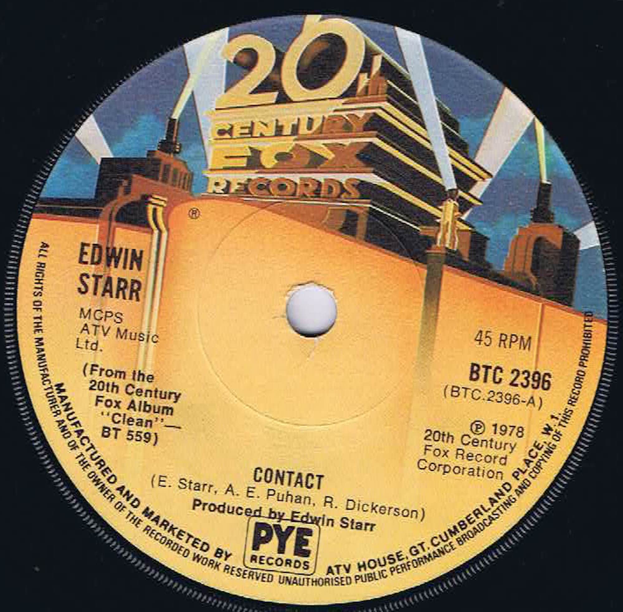 Edwin Starr – Contact - BTC 2396 - 7-inch Vinyl Record