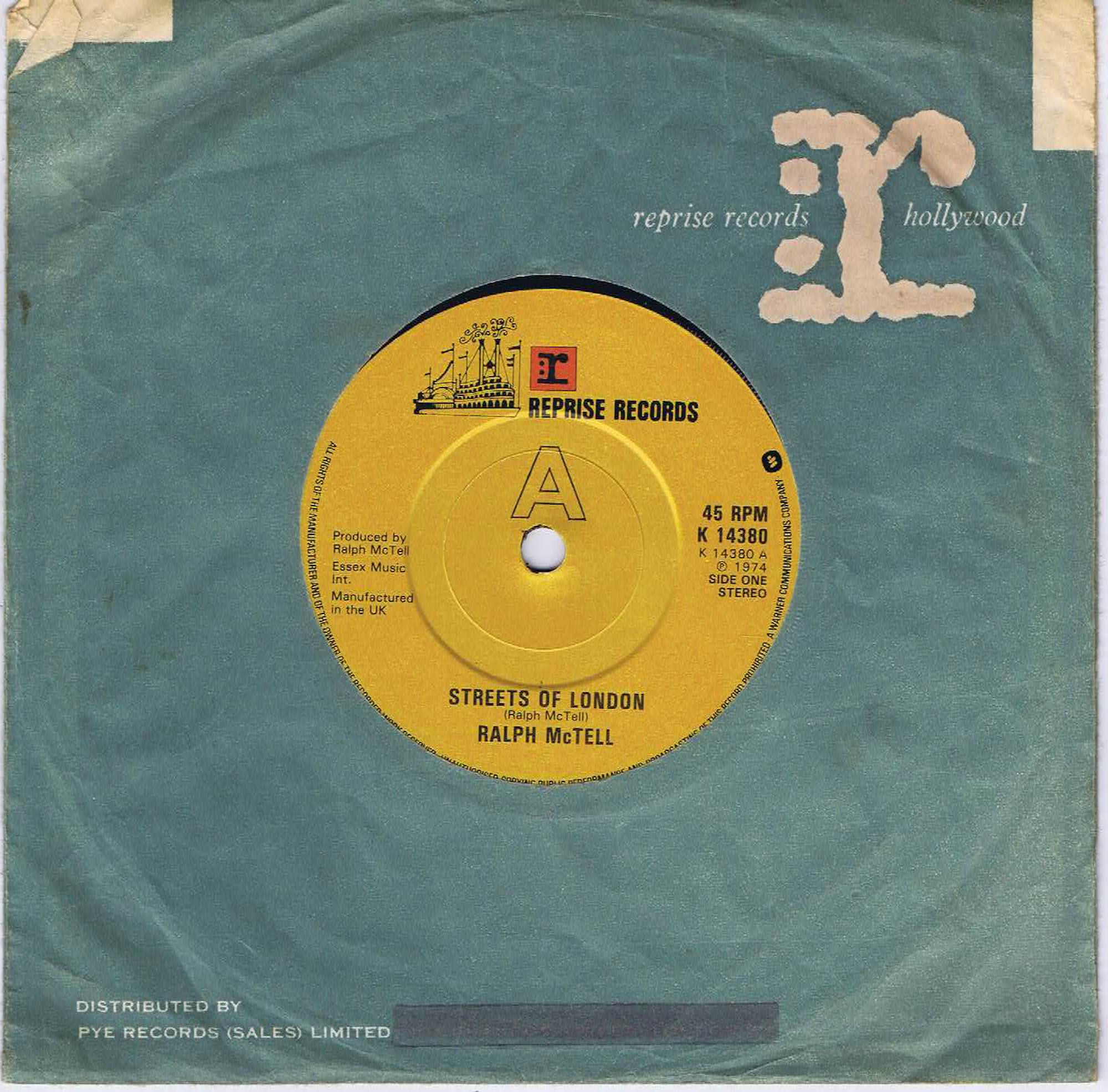 Ralph McTell – Streets Of London - K 14380 - 7-inch Vinyl Record