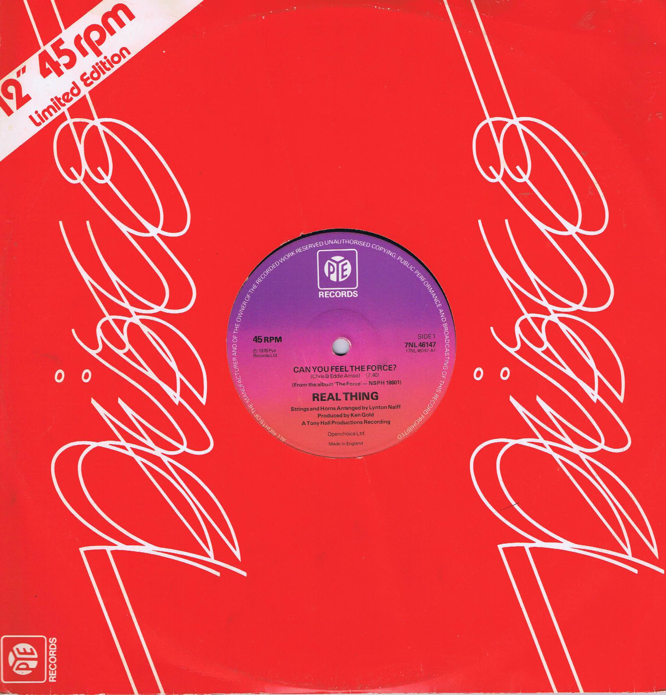 Real Thing - Can You Feel The Force - 7NL 46147 - 12-inch Record
