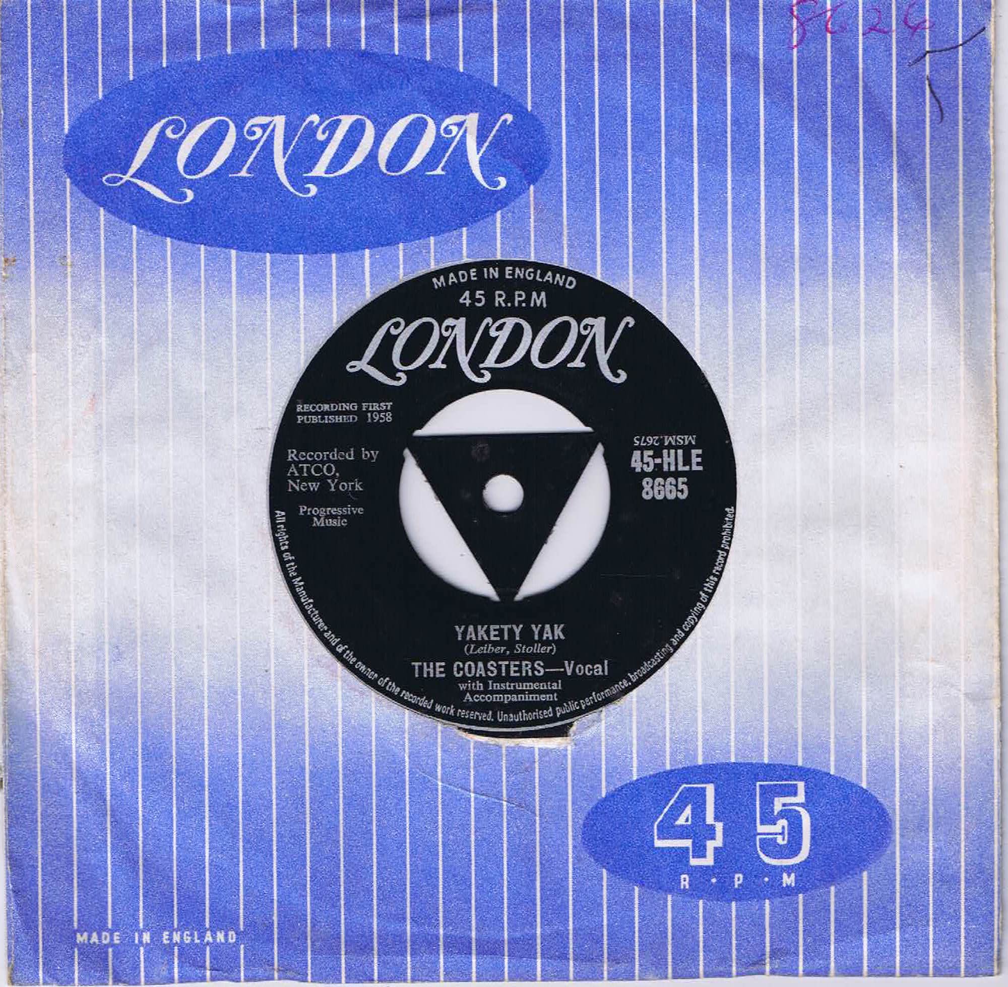 The Coasters – Yakety Yak - 45-HLE 8665 - 7-inch Vinyl Record