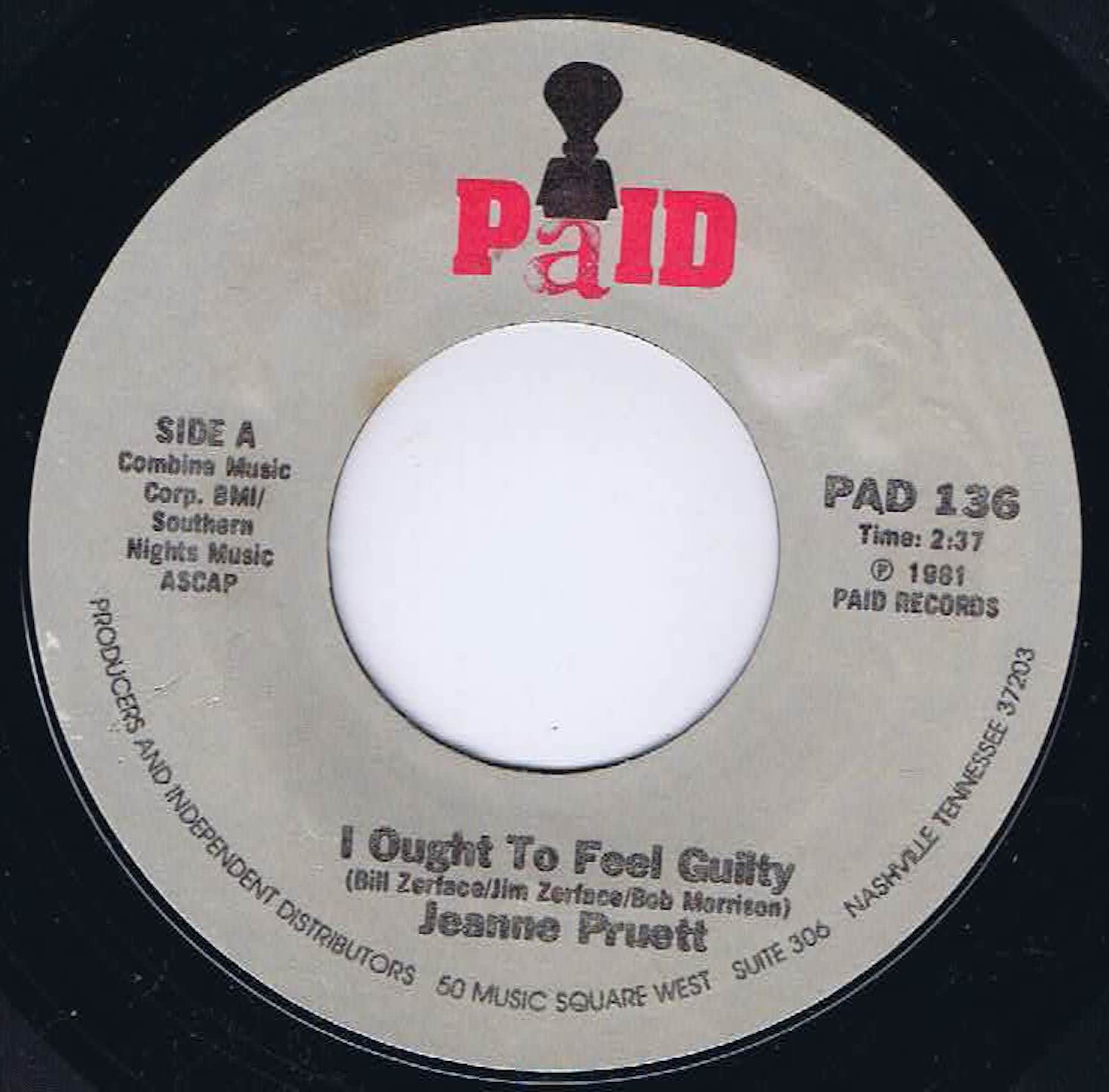 Jeanne Pruett – I Ought To Feel Guilty - PAD 136 - 7-inch Vinyl Record
