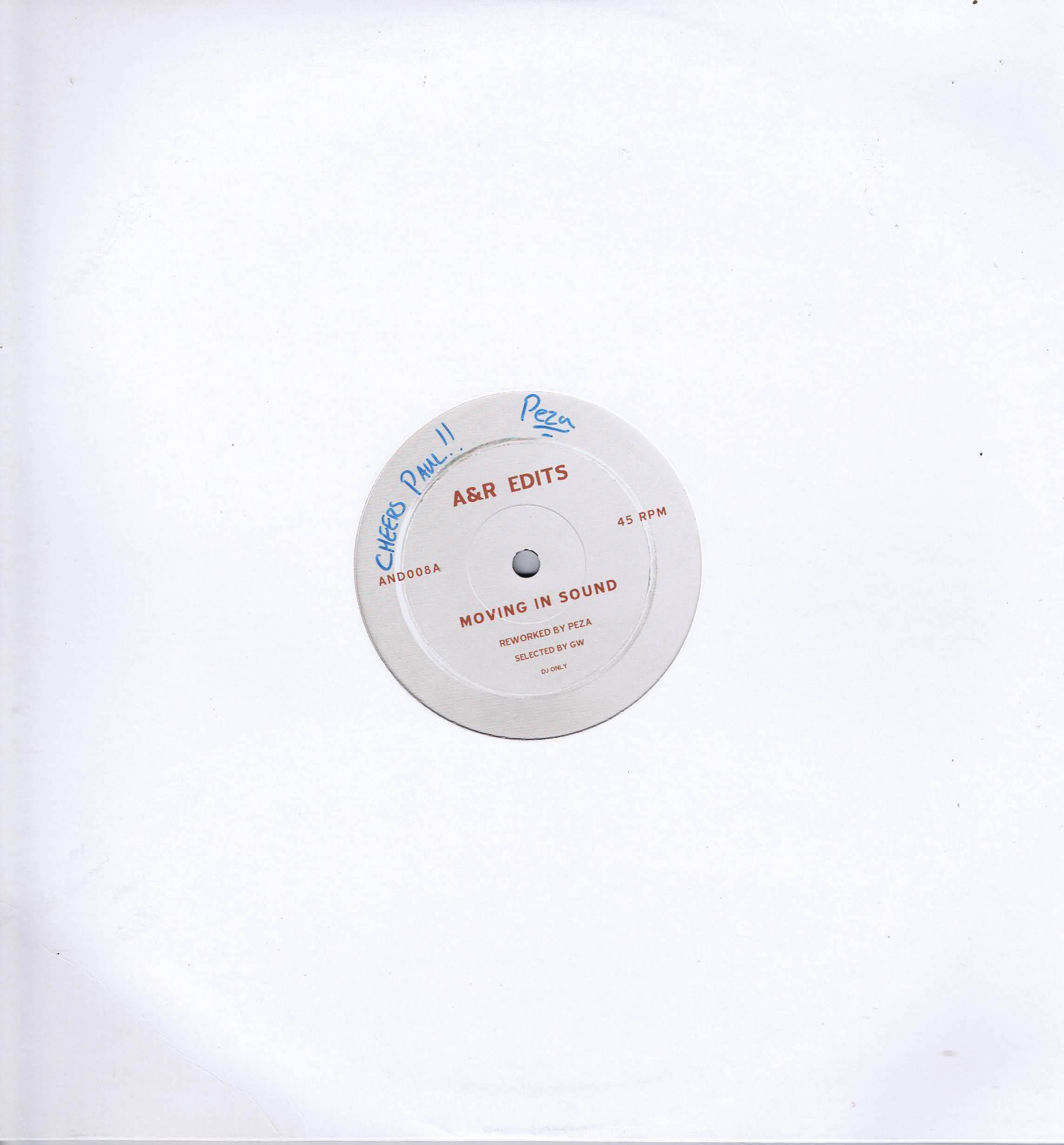 Peza – Moving In Sound / Days Dawning - A&R Edits ‎– AND008 - 12-inch Vinyl Record