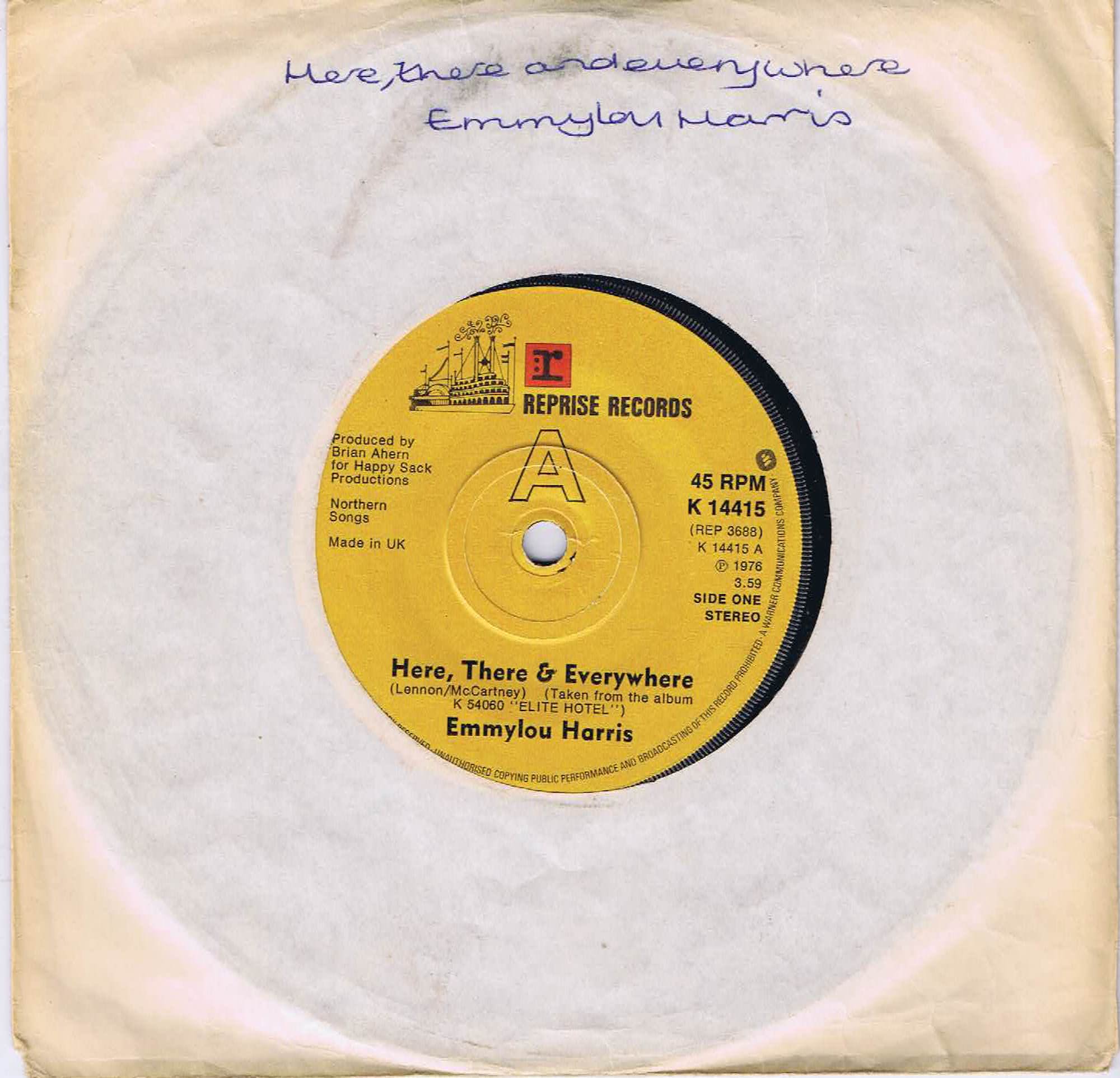 Emmylou Harris – Here, There & Everywhere - K 14415 - 7-inch Vinyl Record