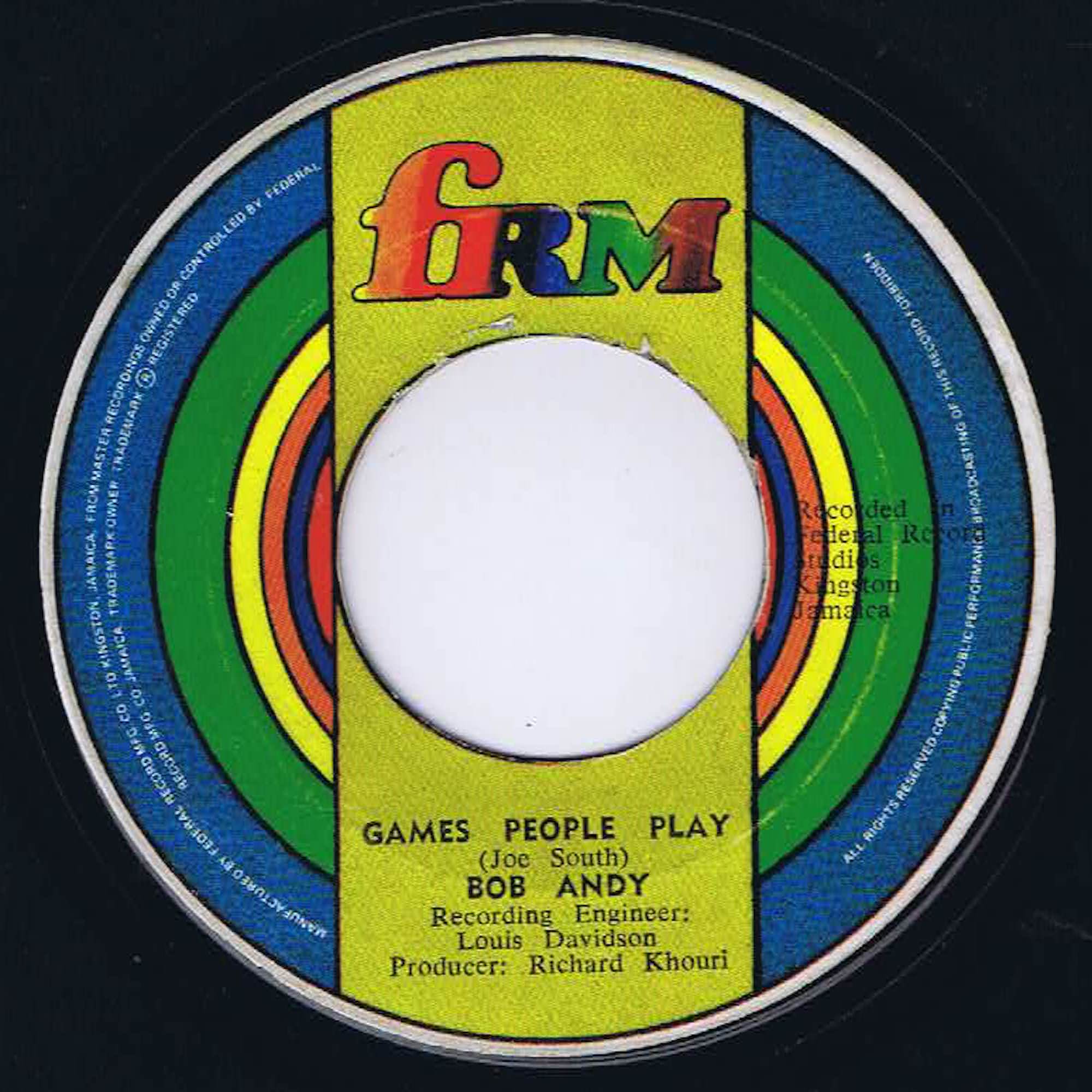 Bob Andy – Games People Play - FRM - 7-inch Vinyl Record