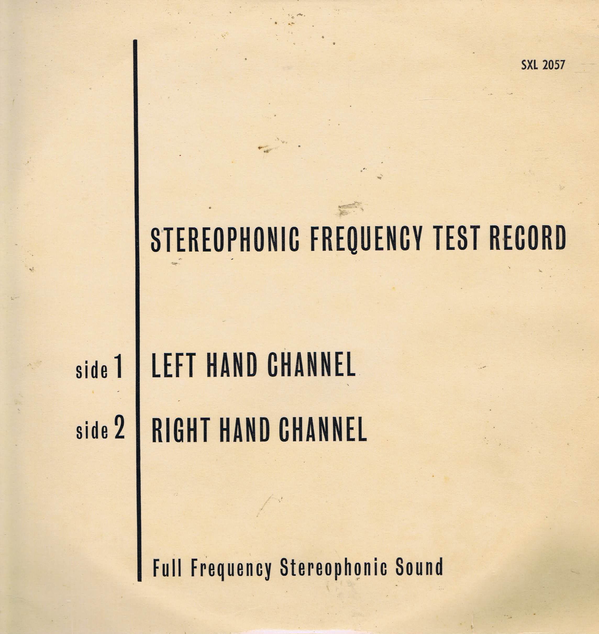 Decca Stereophonic Frequency Test Record - SXL 2057