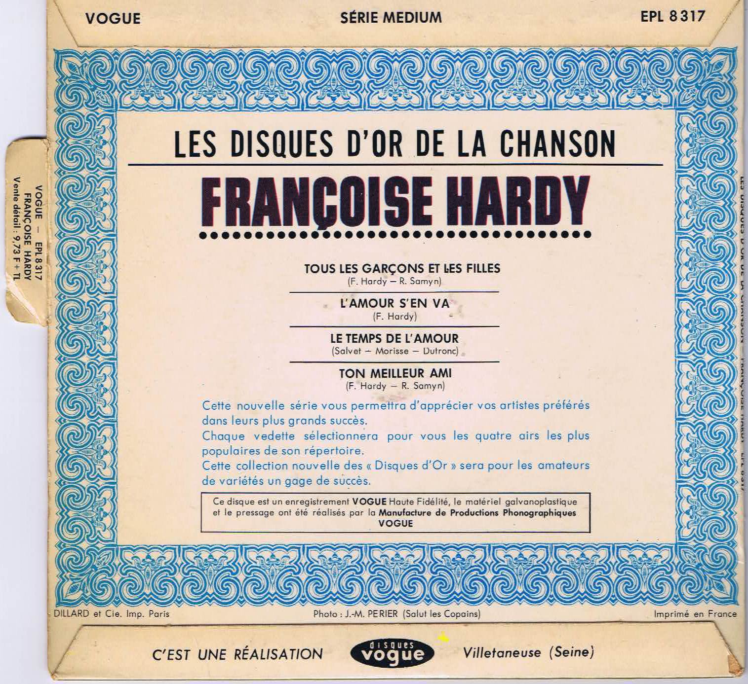 Françoise Hardy – Les Disques D'Or De La Chanson - EPL 8317 Françoise Hardy – Les Disques D'Or De La Chanson - EPL 8317