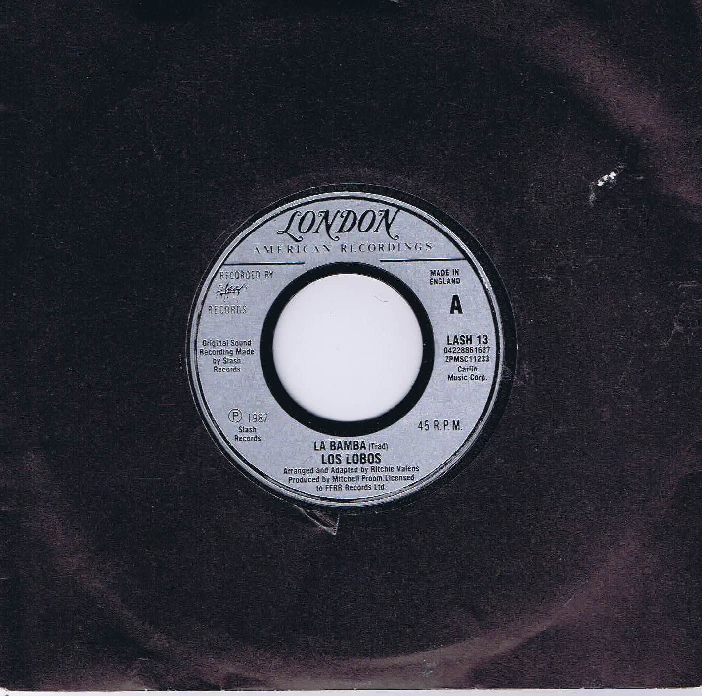 Los Lobos - La Bamba - LASH 13 - 7-inch Record