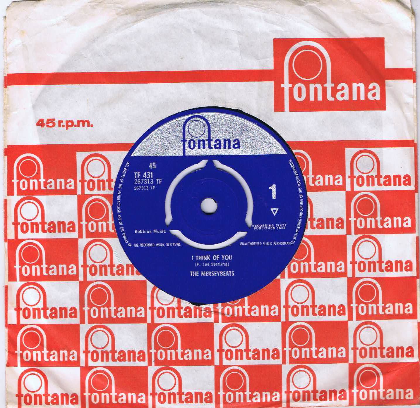 The Merseybeats - I Think Of You - TF 431 - 7-inch Record