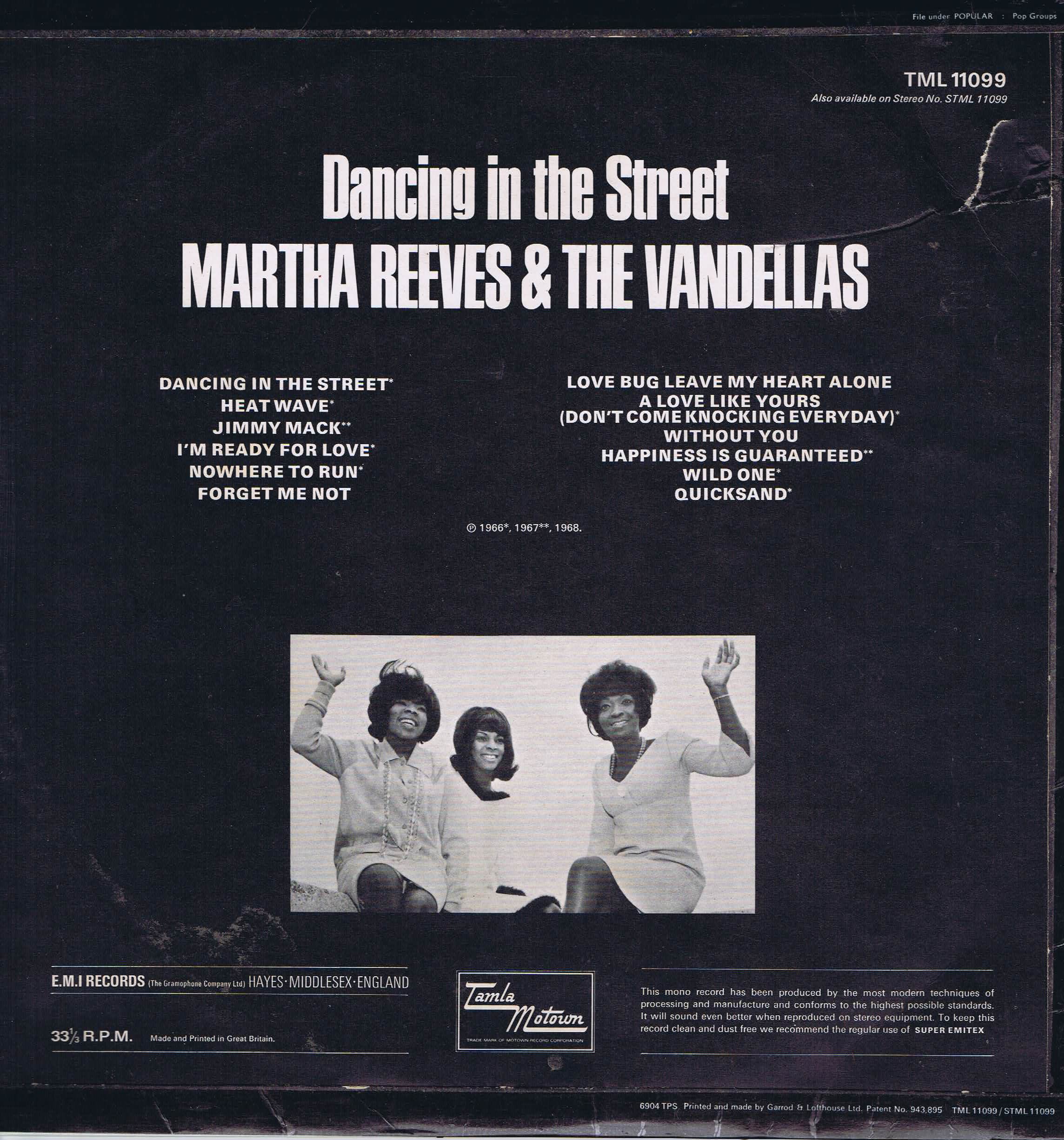 Martha Reeves & The Vandellas - Tamla Motown TML 11099 - LP Vinyl Record Martha Reeves & The Vandellas - Tamla Motown TML 11099 - LP Vinyl Record