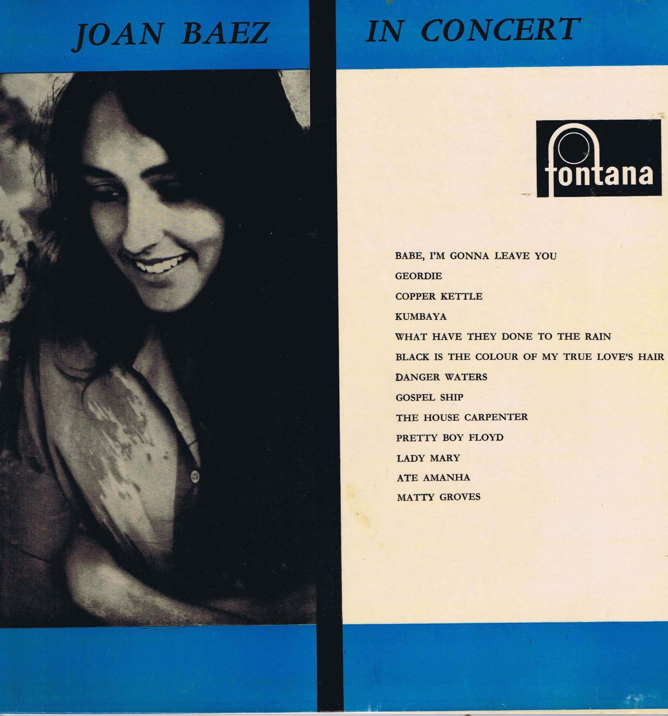 Joan Baez – Joan Baez In Concert - Fontana TFL 6033 - Mono LP Vinyl Record