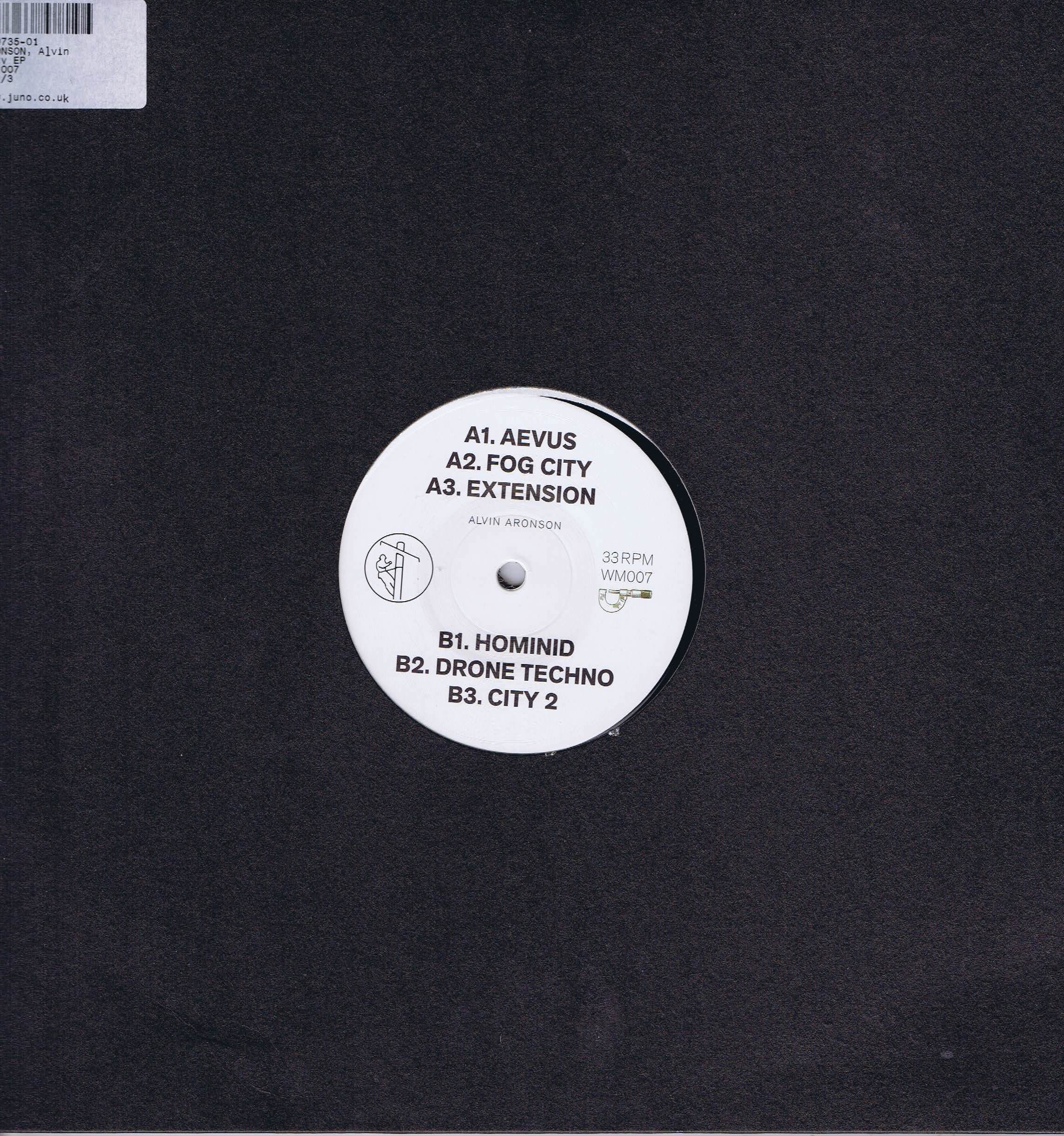 Alvin Aronson – City EP - WM007 - 12-inch Vinyl Record
