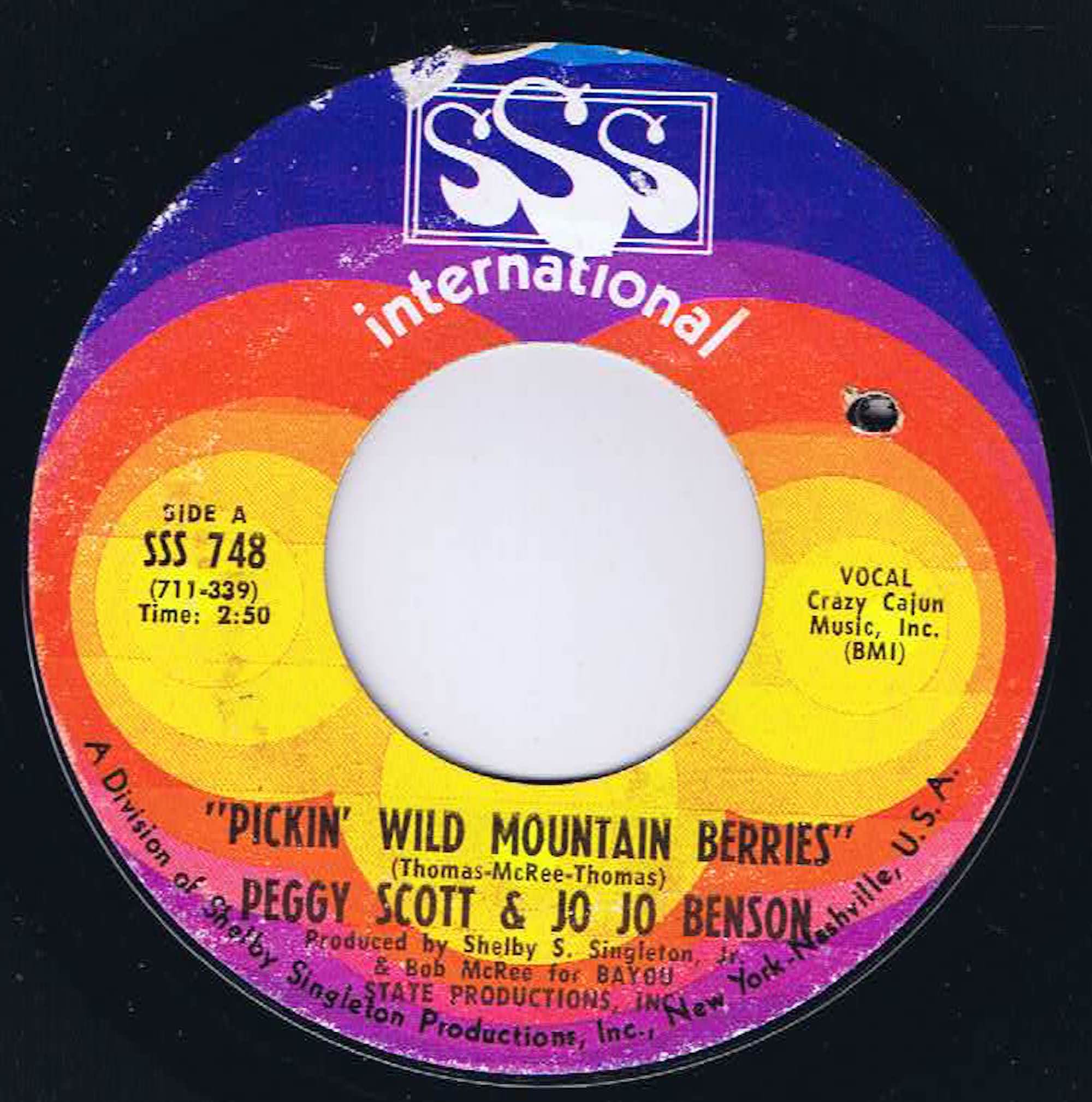 Peggy Scott & Jo Jo Benson – Pickin' Wild Mountain Berries - 7-inch Vinyl Record