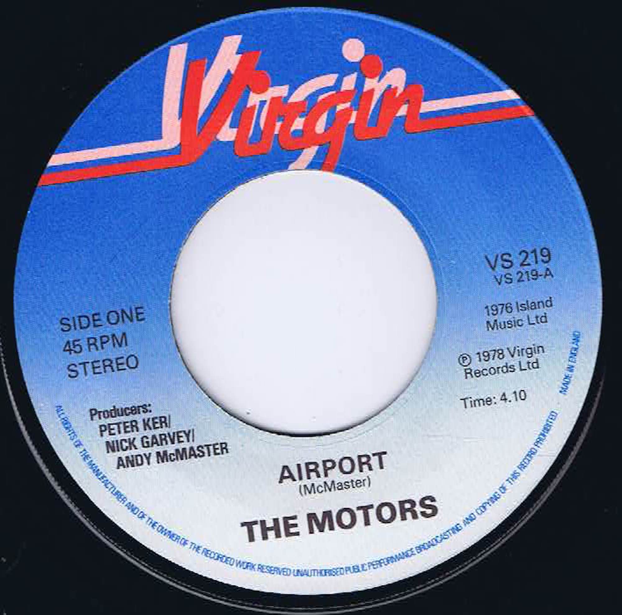 The Motors – Airport - VS 219 - 7-inch Vinyl Record