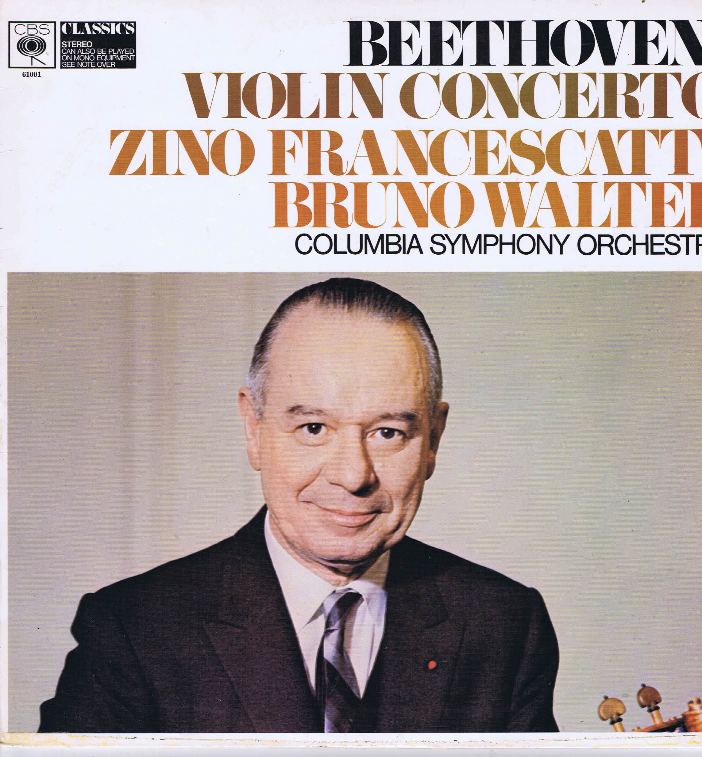 CBS 81001 - Beethoven - Beethoven: Violin Concerto - Walter - LP Vinyl Record