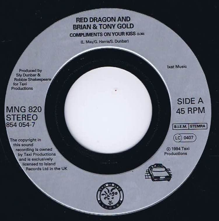 Red Dragon & Brian & Tony Gold - Compliments On Your Kiss - 7-inch Vinyl Record