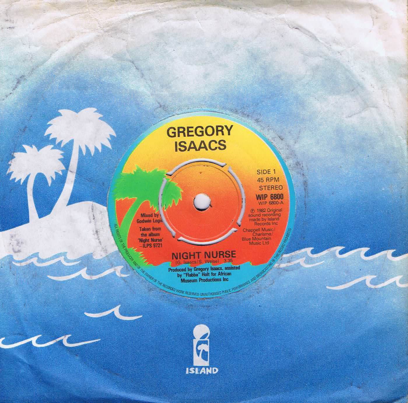 Gregory Isaacs - Night Nurse - WIP 6800 - 7-inch Vinyl Record