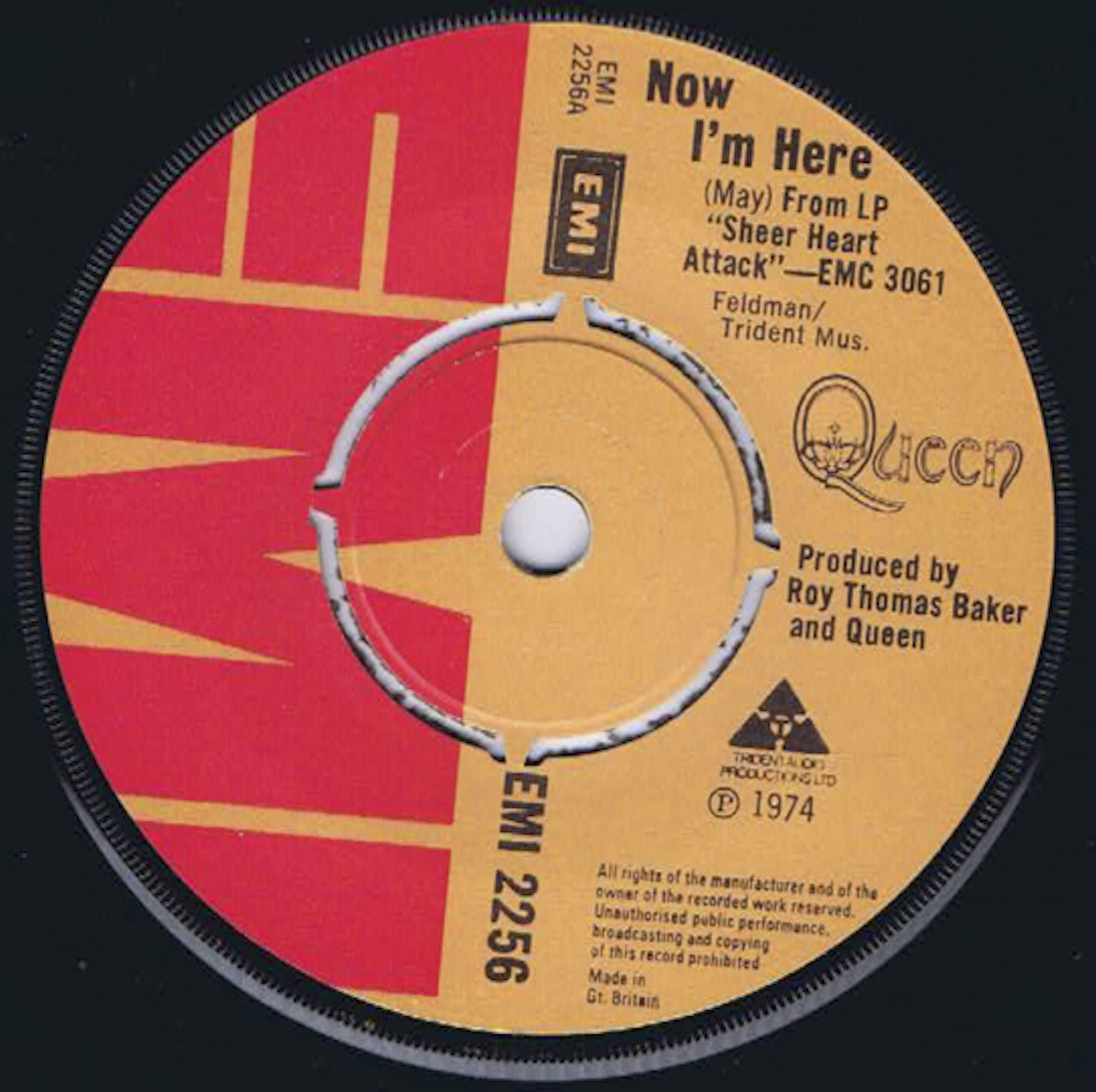 Queen – Now I'm Here - EMI 2256 - 7-inch Vinyl Record
